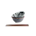 Asakusa Tayo Bowl Giftset 2p with chopsticks