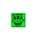 Apply Sticker 3-Eyed Face - Keith Haring
