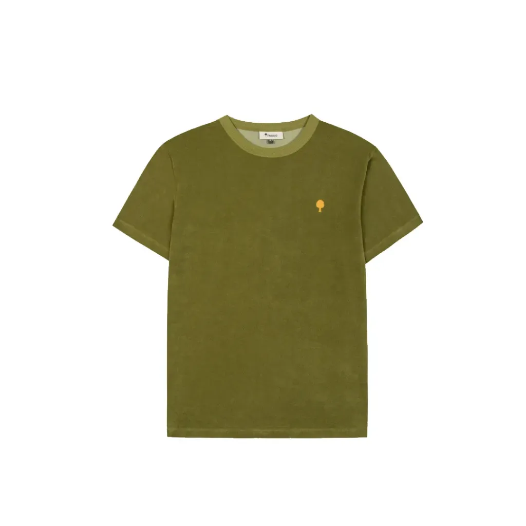 [S26TS0111-KAK40-S] T-Shirt Faguo Lugny Velours - Kaki (S)