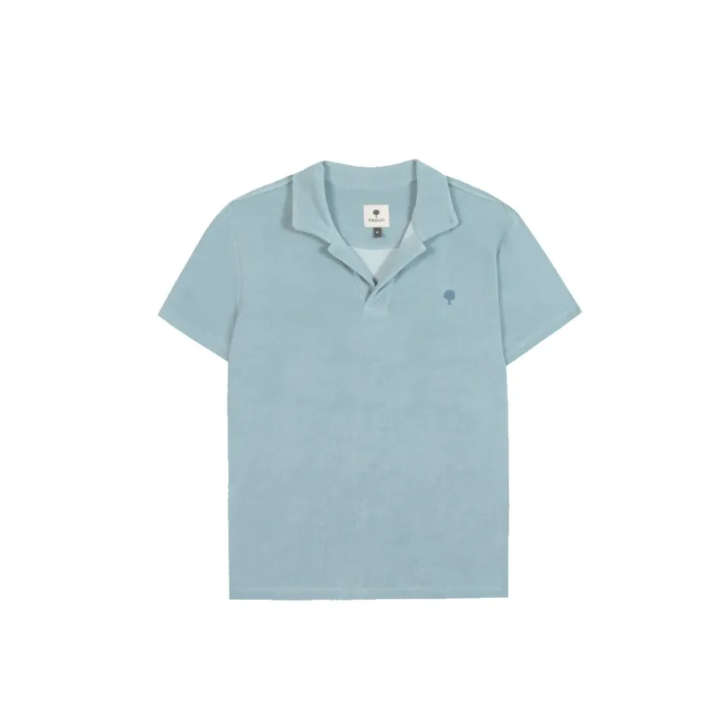 [S26PO0103-GRY23-S] Polo Faguo Zonza Velours - Bleu (S)