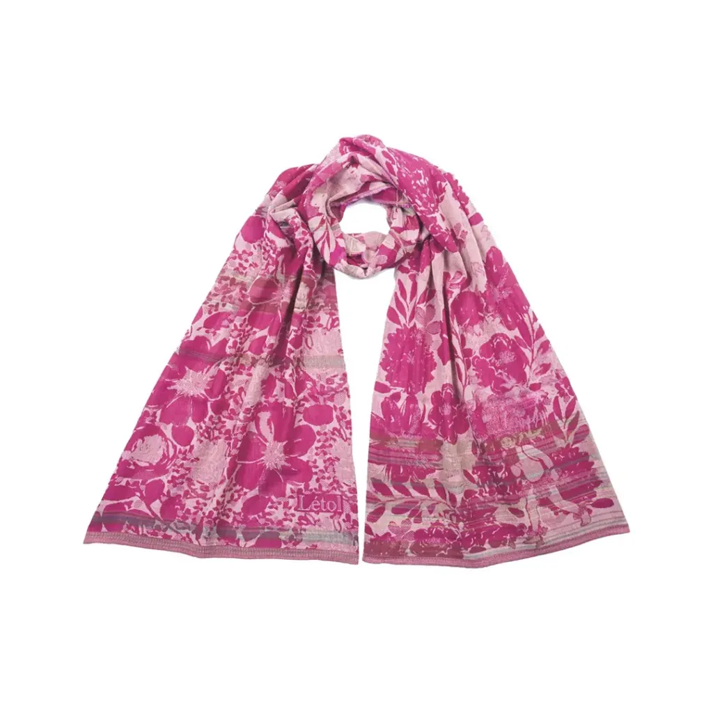 [emilienne-rose] Foulard en coton bio Létol - Emilienne (Rose)