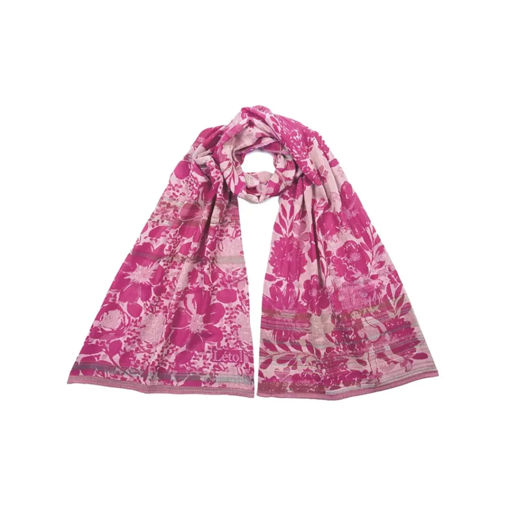 [emilienne-rose] Foulard en coton bio Létol - Emilienne (Rose)