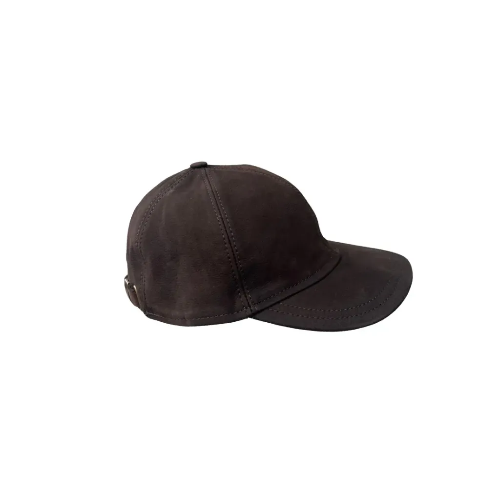 Casquette en cuir City Sport Baseball Cap - Marron