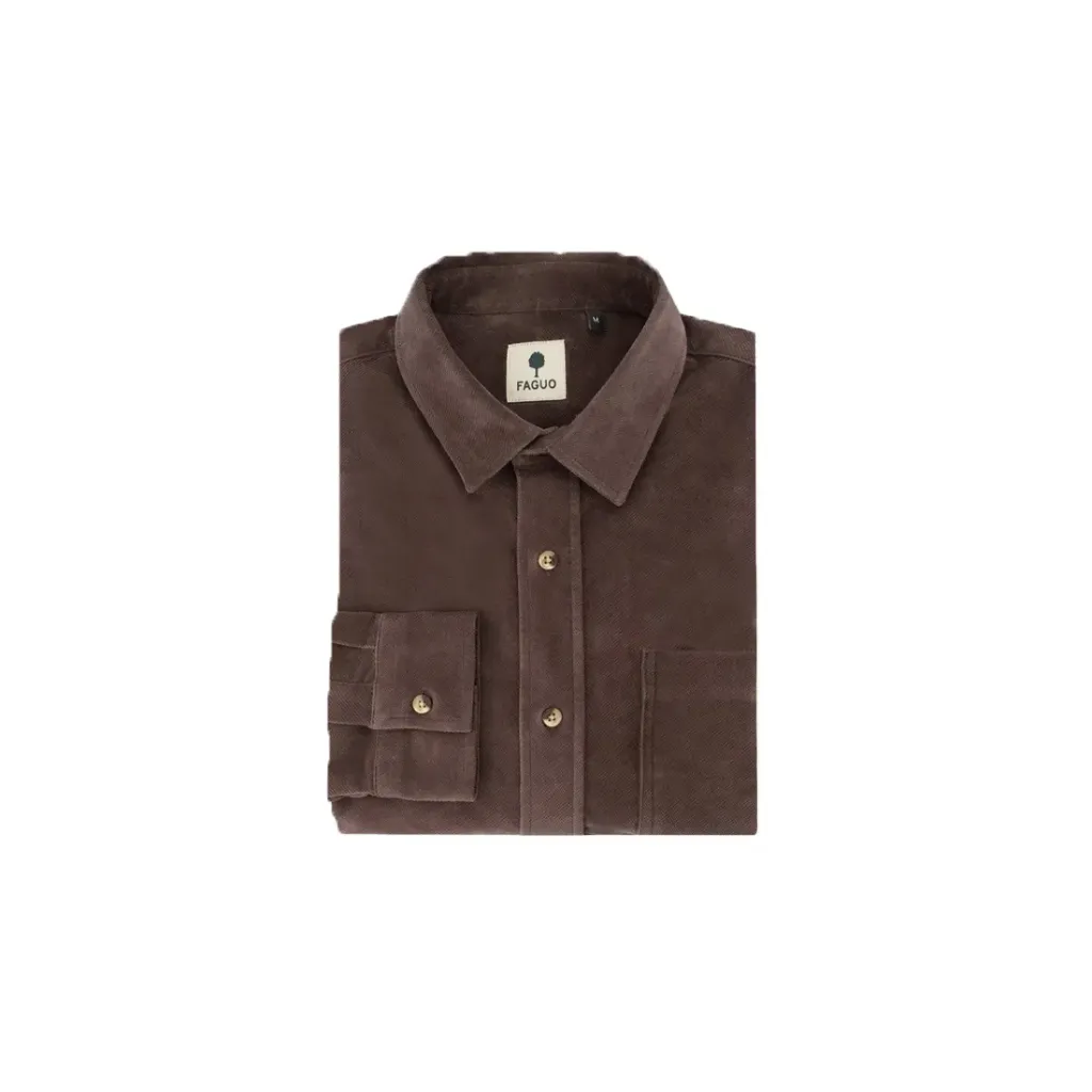 Surchemise Signy FAGUO en velours - marron