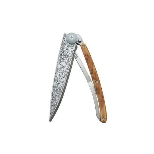[1CB000014] Couteau Deejo Titane Genevrier - Art Nouveau