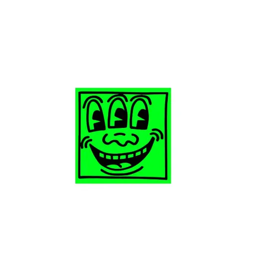 [APL-001-SNGL-P0013-V01] Apply Sticker 3-Eyed Face - Keith Haring
